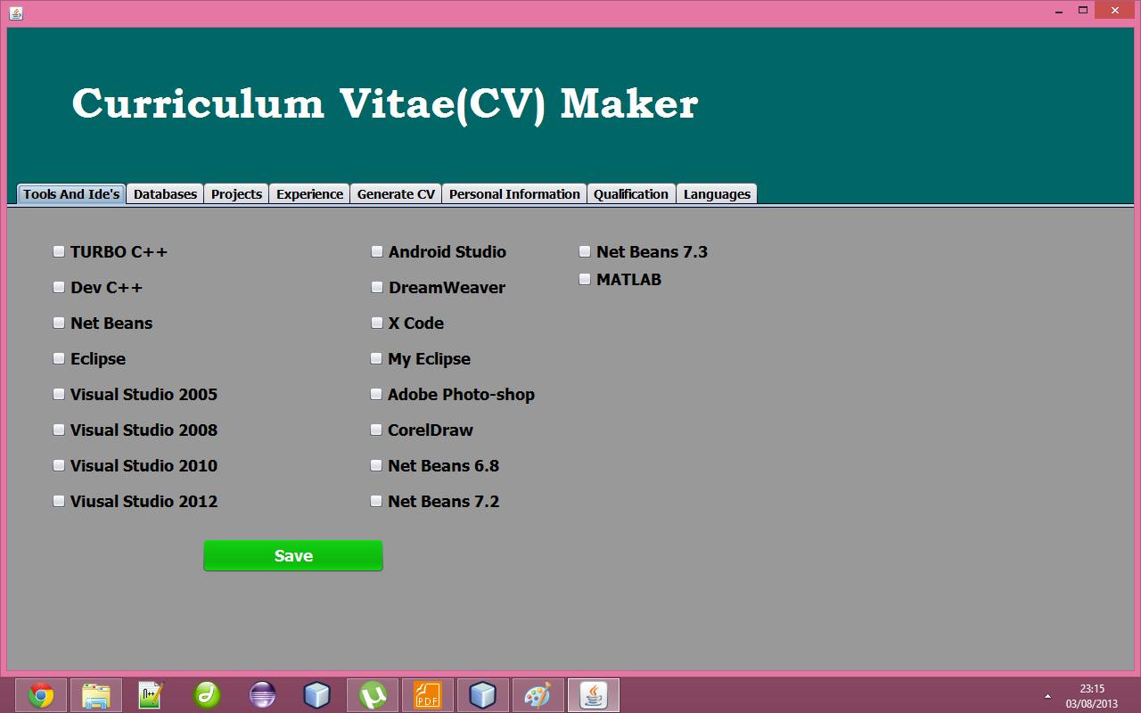 cv generator project in java achaz cleon blog