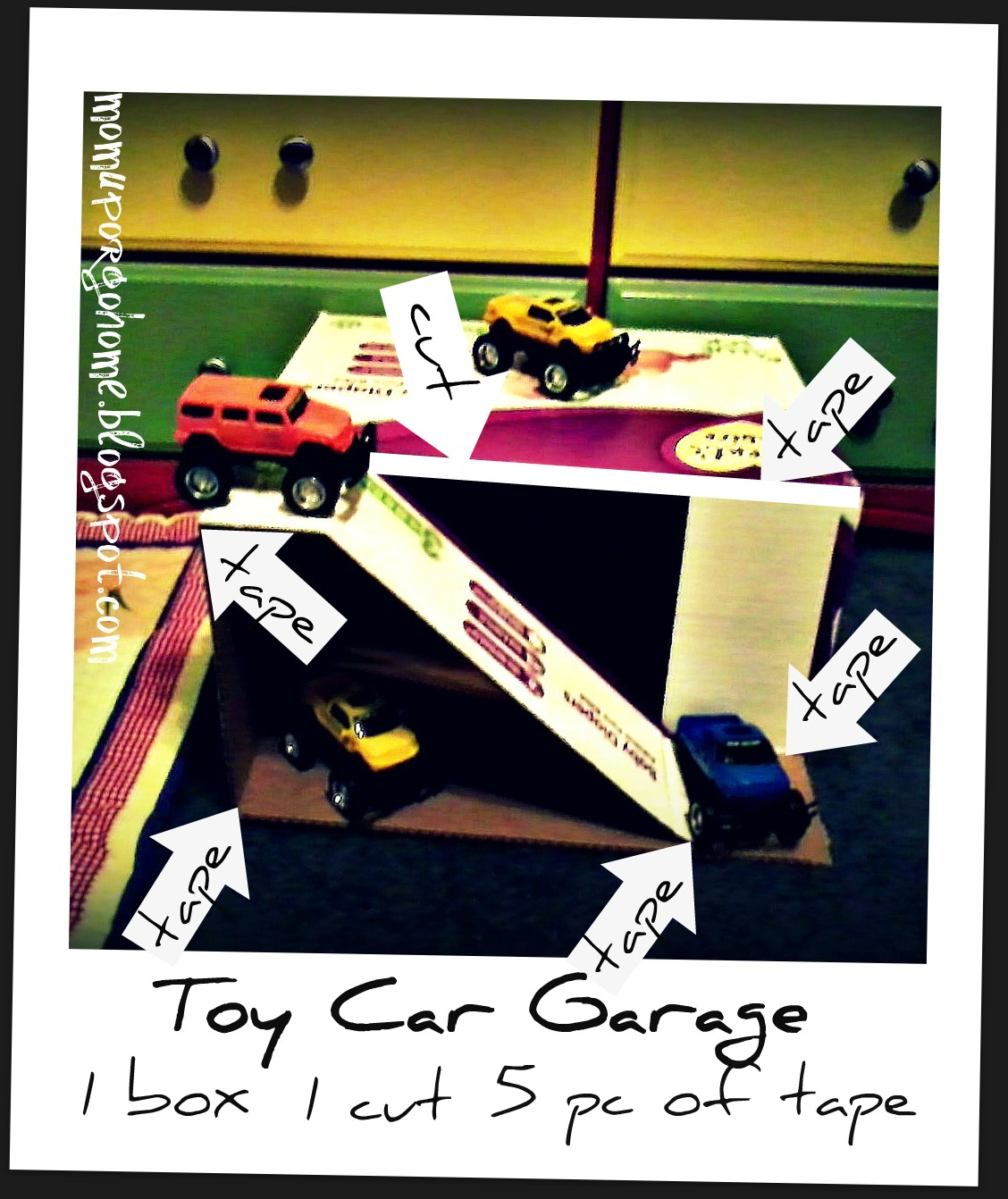 Mom Up or Go Home Toy Car Garage DIY