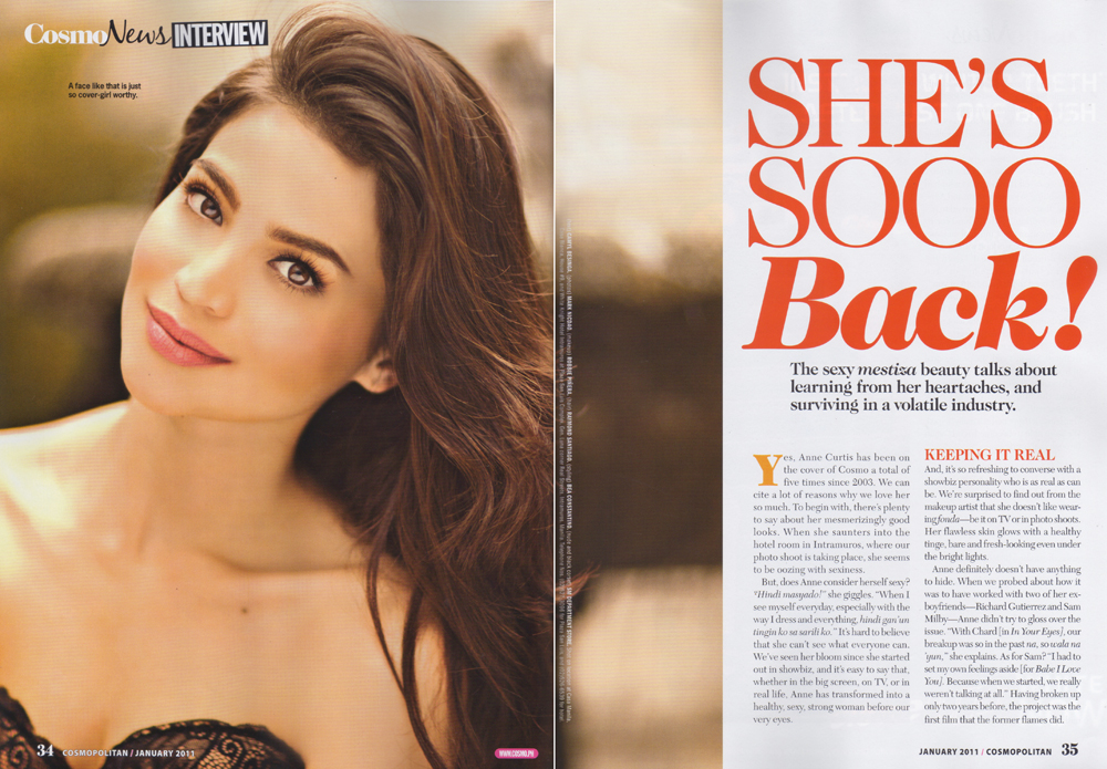 Anne Curtis in Cosmo Philippines January 2011 Photos | Pinay Celebrity