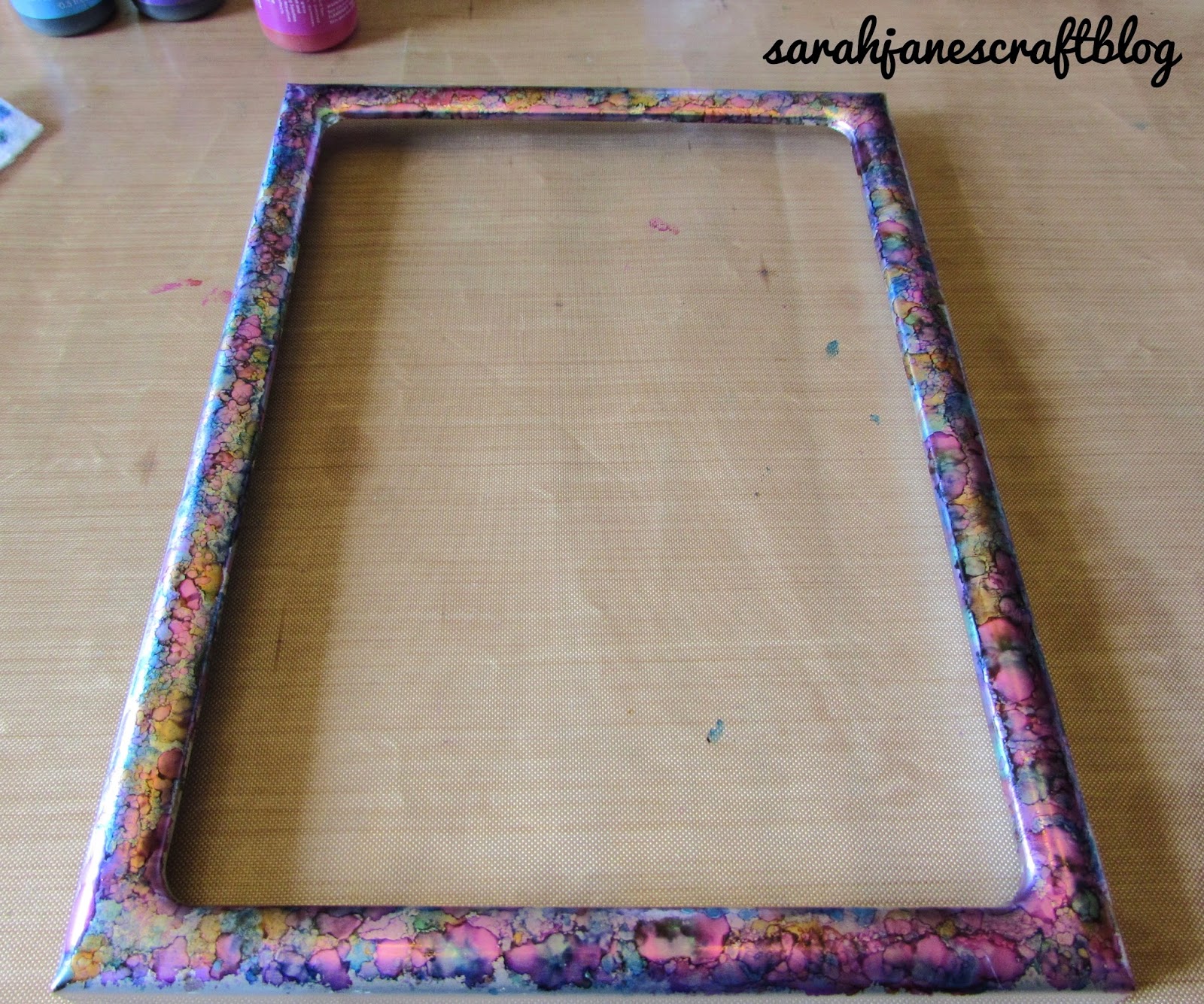 Sarah Jane's Craft Blog Alcohol Ink Decorated Metal Picture Frame