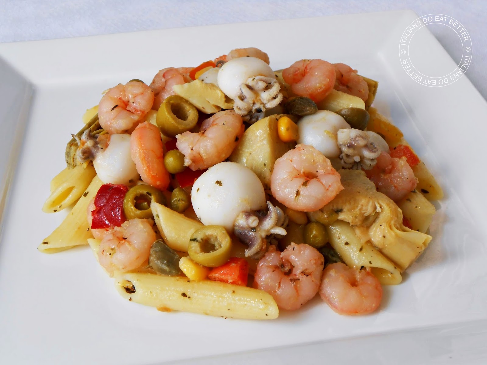 INSALATA DI PASTA CON SEPPIOLINE E GAMBERETTI ITALIANS DO EAT BETTER
