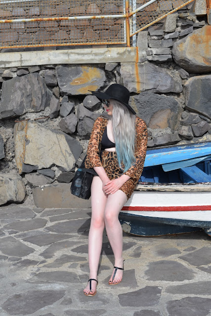 Sammi Jackson - Choies Leopard Kimono + Asos Cutout Swimsuit
