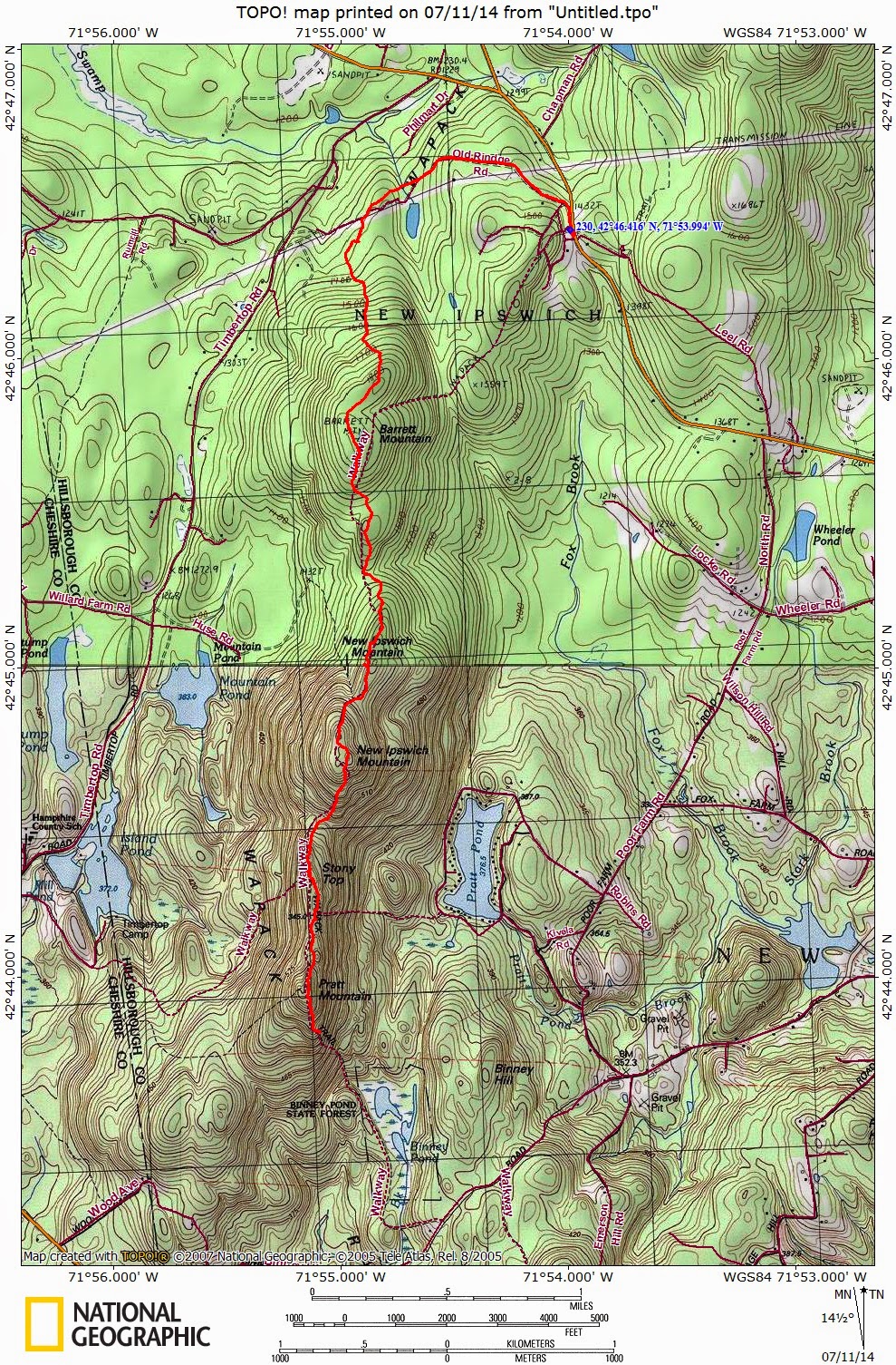 Wapack Trail Map Pdf Mountain Wandering