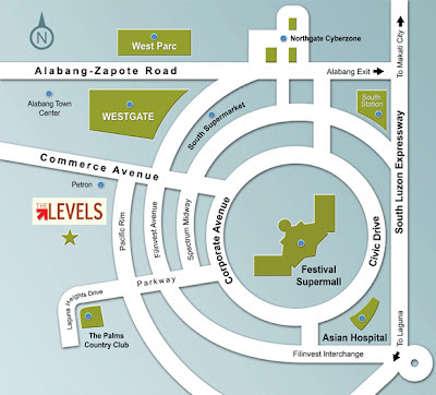 The Levels Alabang Location Map, Condominium for sale in Alabang, Filinvest