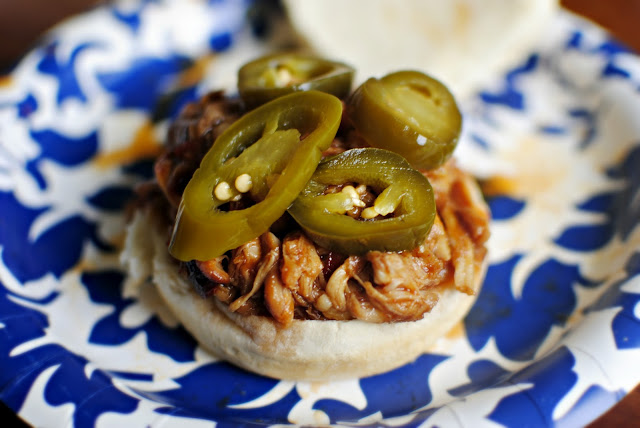 Slow Cooker Barbecue Pulled Chicken Sandwiches l SimplyScratch.com