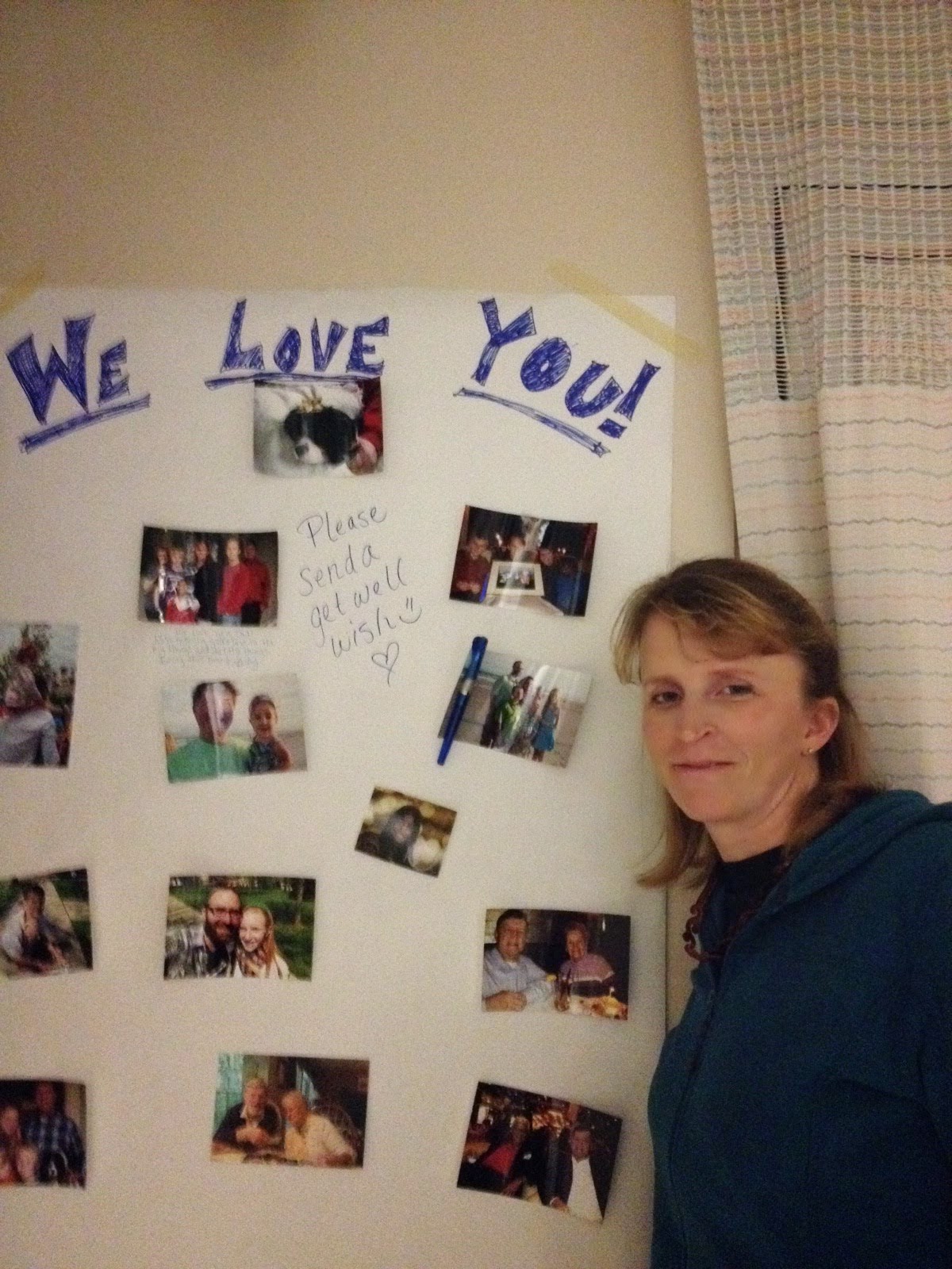 Becky's photo collage- this banner has since been filled w/ warm wishes from visitors & staff