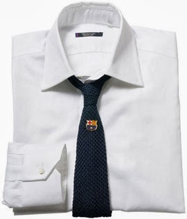 camisa corbata Replay y FC Barcelona camisa y corbata con pin Barça Replay FC Barcelona
