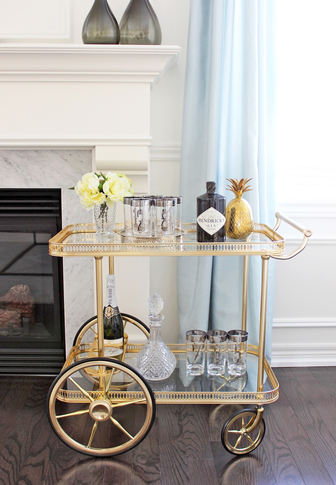 AM Dolce Vita Vintage Bar Cart Styling