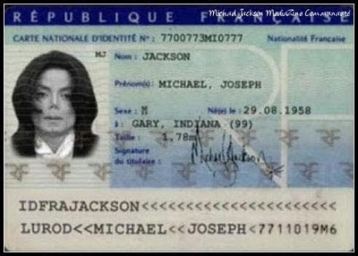Documentos históricos de Michael Jackson. Cartas, Anotações, Agendas... Cart+ident+com+cidadania+francesa