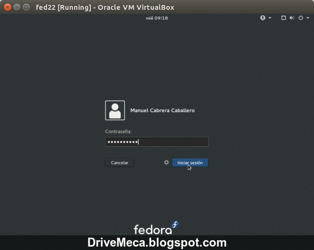 DriveMeca instalando Fedora Linux Workstation 22 paso a paso