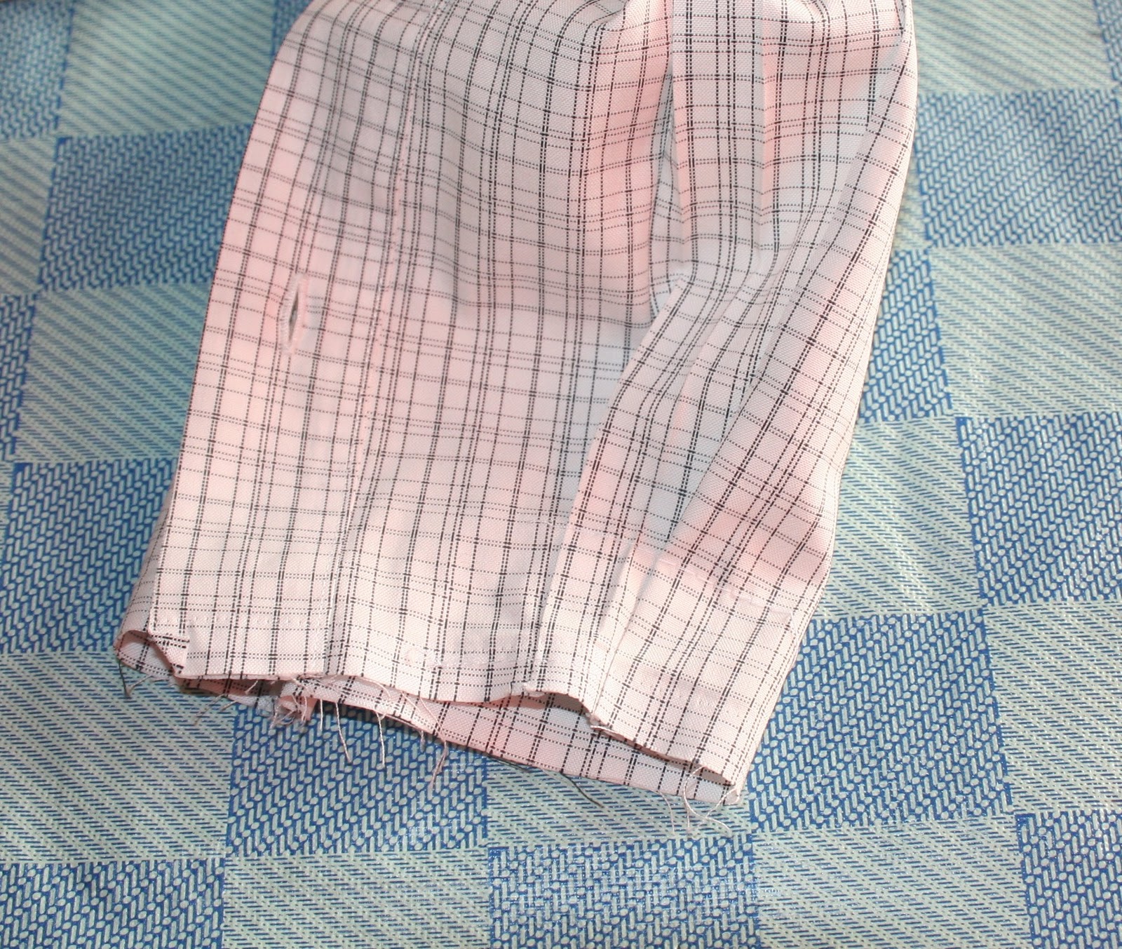 Altering a man's dress shirt. Shorten a cuffed sleeve. OakmountCo