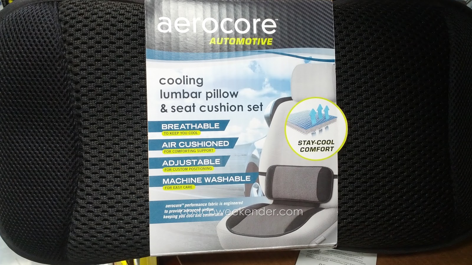 Aerocore Cooling Lumbar Pillow and Seat Cushion Set Costco Weekender