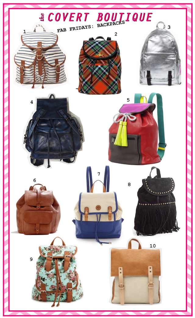 FAB FRIDAYS I'M THE BACKPACK LOADED UP WITH THINGS AND KNICKKNACKS TOO... THE COVERT BOUTIQUE