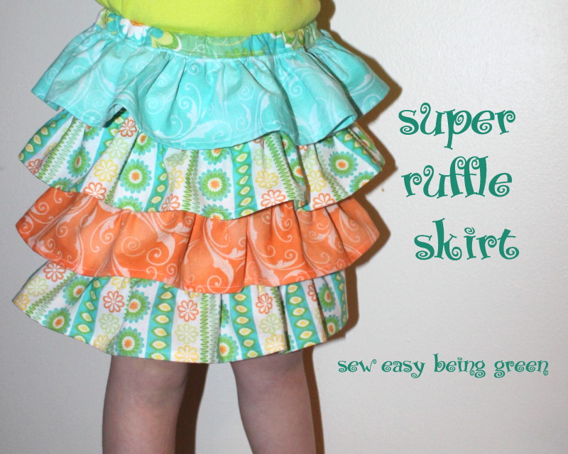 sew easy being green Super Ruffle Skirt Tutorial