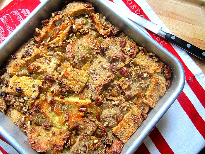 French Quarter Bread Pudding w/ Pecans & Raisins