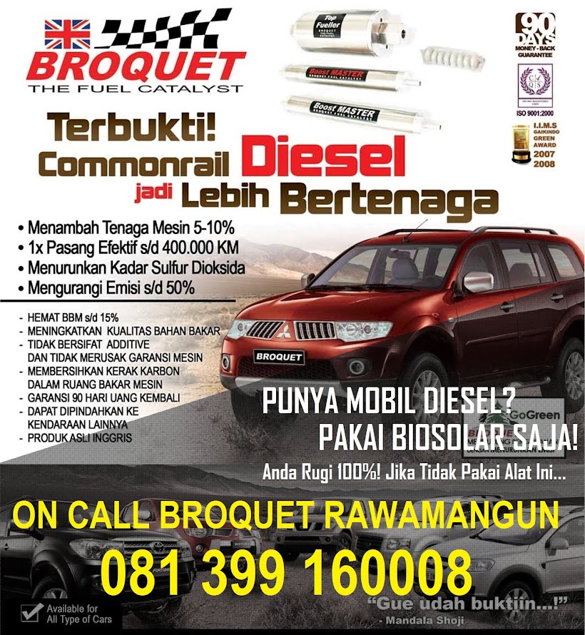 Jual Penghemat BBM Diesel Commonrail, Broquet Jakarta Rawamangun