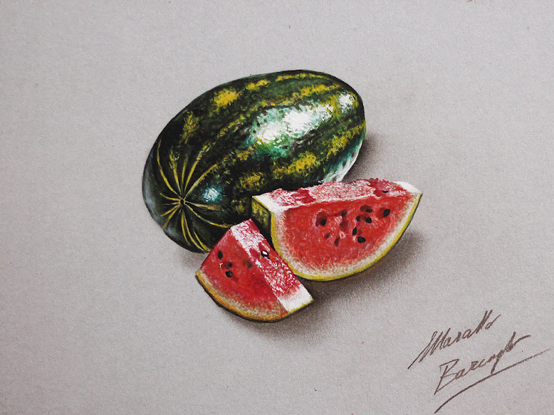 Watermelon drawing - Marcello Barenghi
