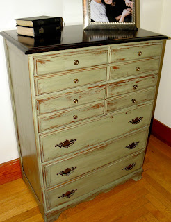 Refinished Furniture Shabby Chic Light Green Dresser