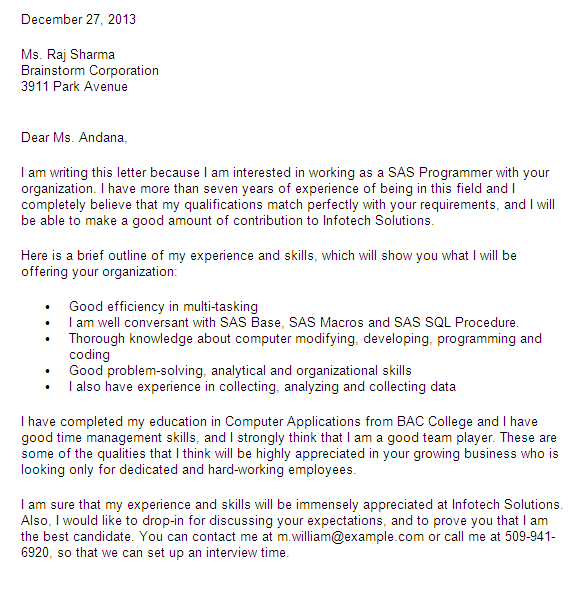 data analyst cover letters
