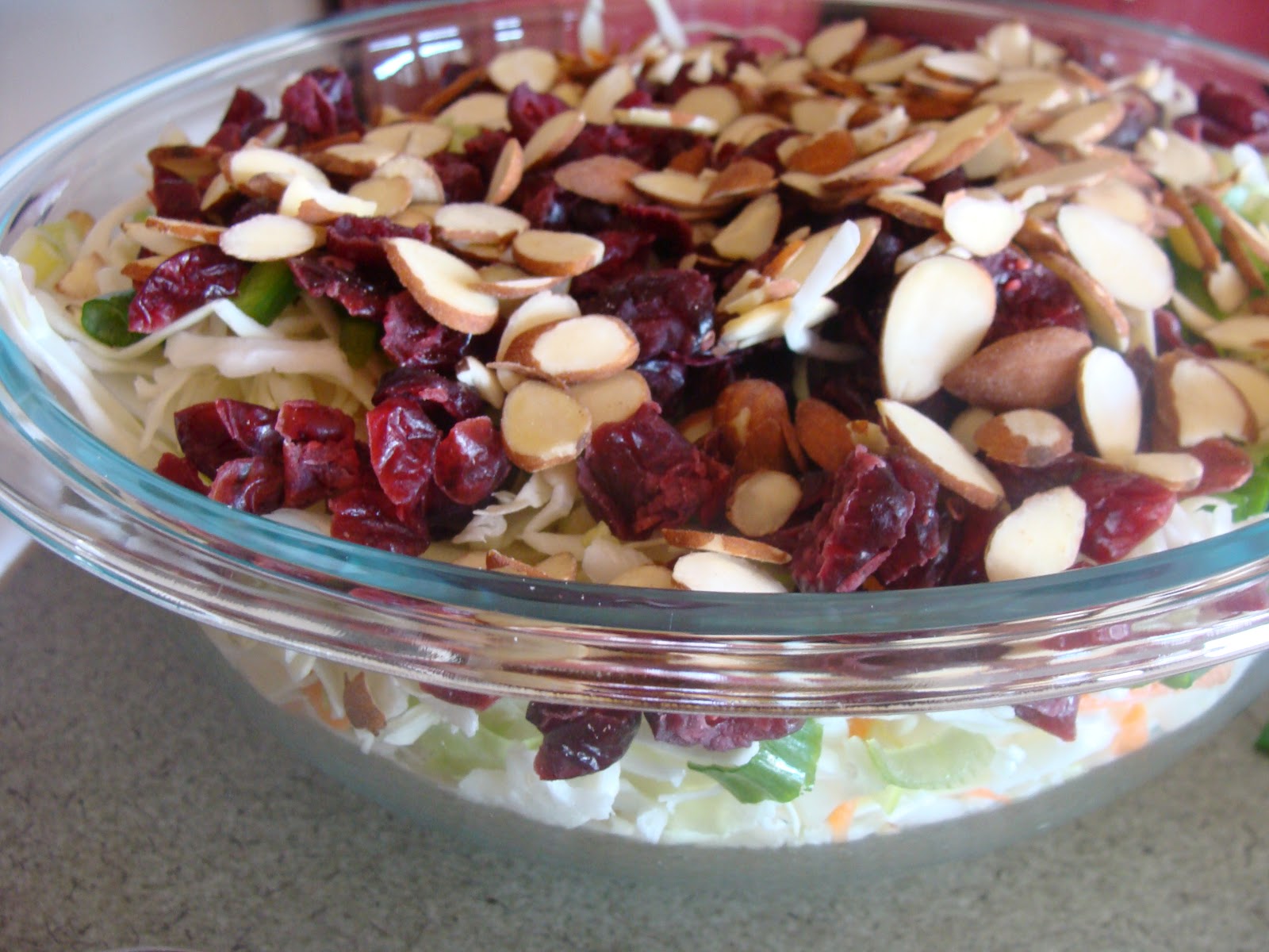 Kristi's Recipe Box Coleslaw with Almonds and Dried Cranberries