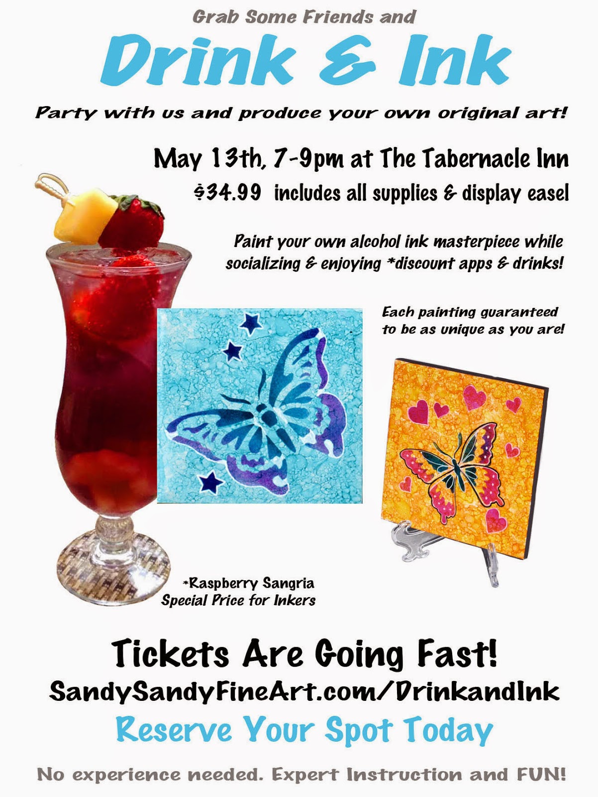 *SANDY SANDY ART* DRINK and INK Something Different on the Paint