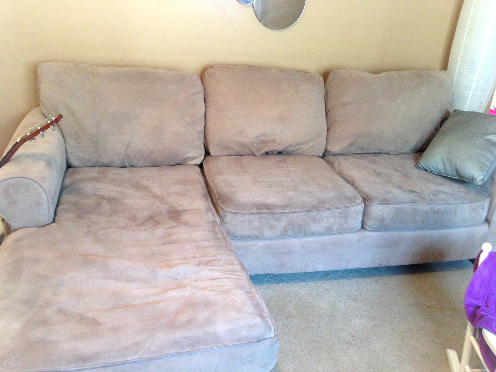 Sighs Cleaning Your Microfiber Couch/Now I Don't Have To Buy A New Couch