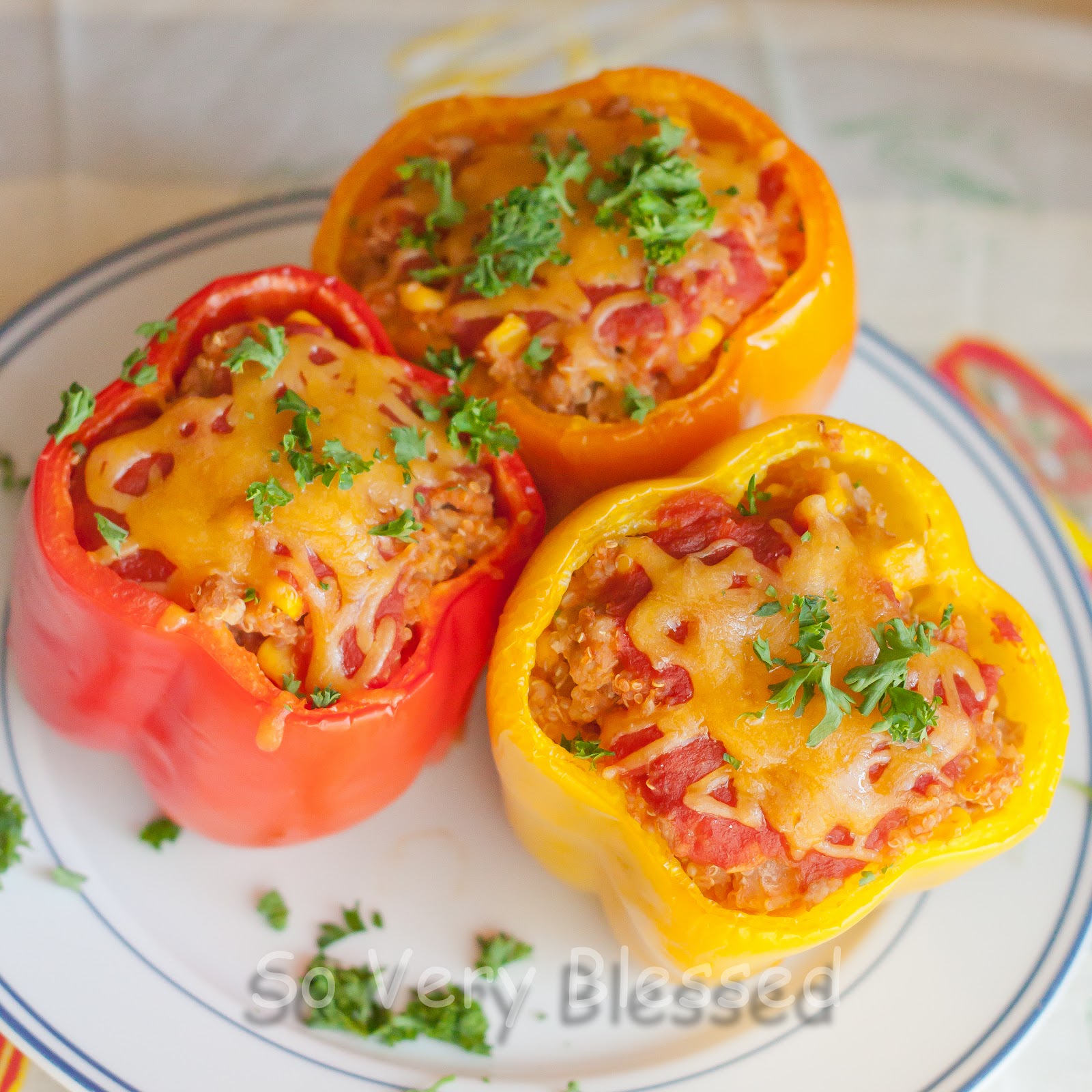 Quinoa Stuffed Peppers Recipe So Very Blessed