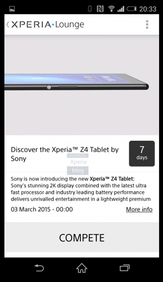 Sony Xperia Z4 tablet με οθόνη 2K;
