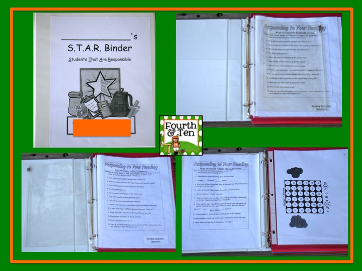 Fourth and Ten: STAR Binders: Getting and Keeping Kids Organized