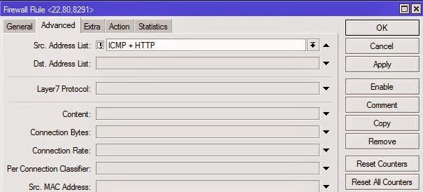 Src. Address List : ! ICMP + HTTP