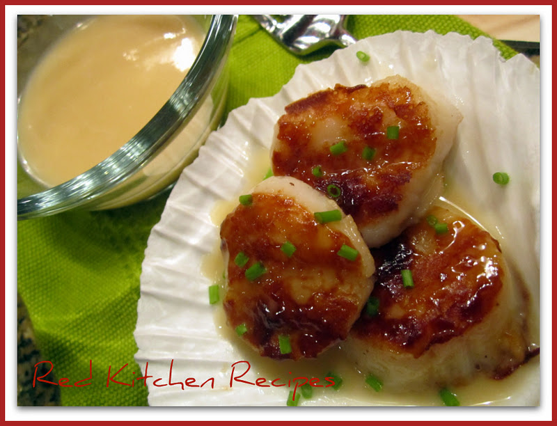 Red Kitchen Recipes Caramelized Scallops Beurre Blanc