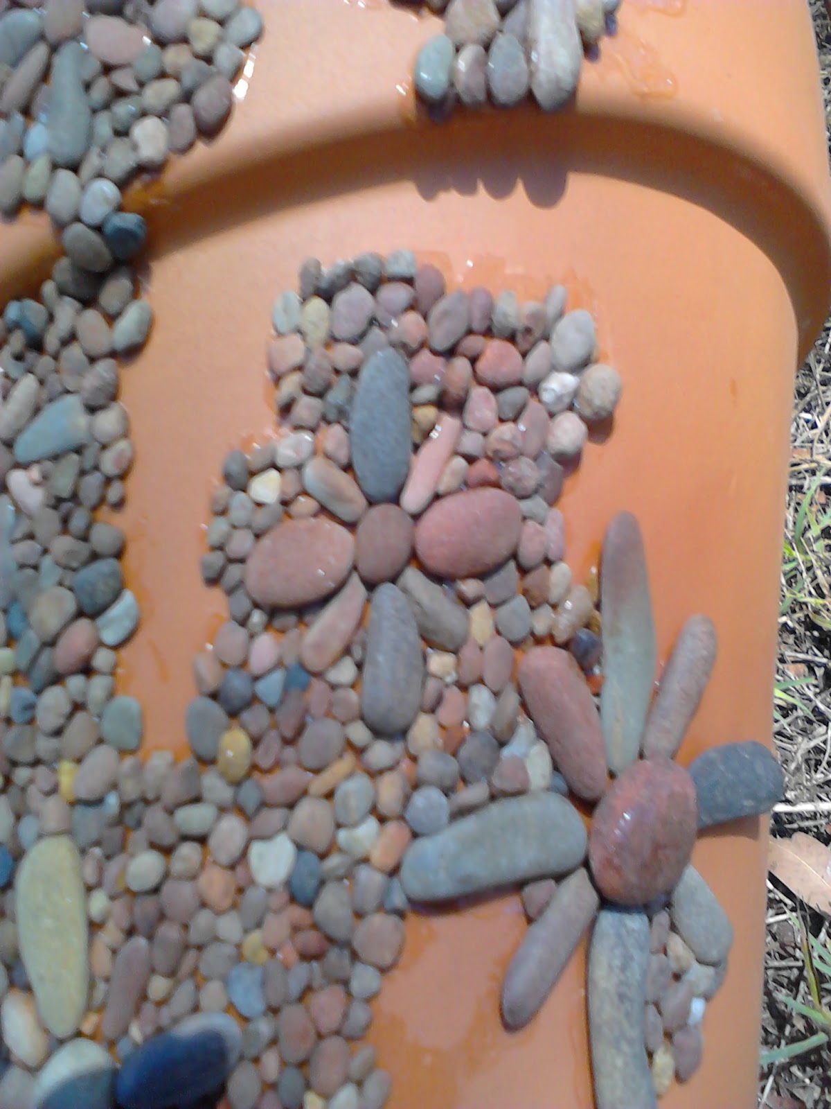 MOSAIC MAGIK Large Flower Pebble Pot