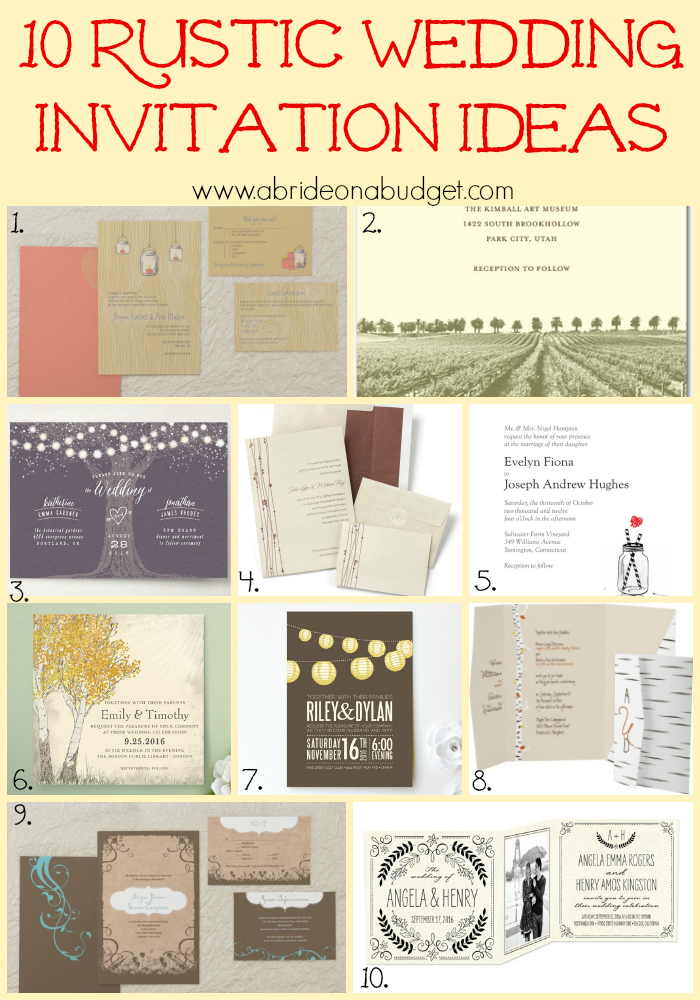 10 Rustic Wedding Invitation Ideas A Bride On A Budget