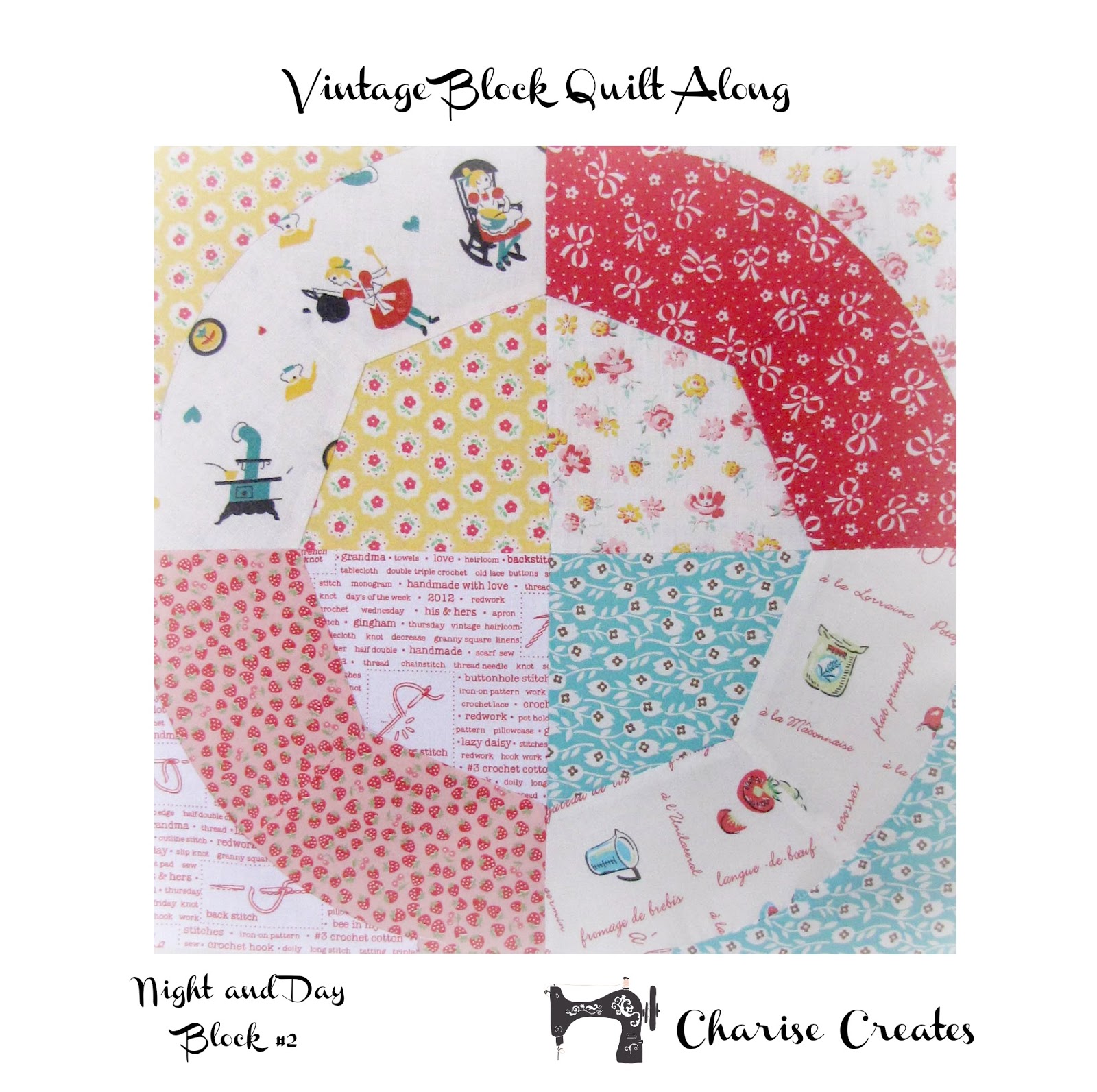 Charise Creates Vintage Block Quilt Along Block 2 Night and Day