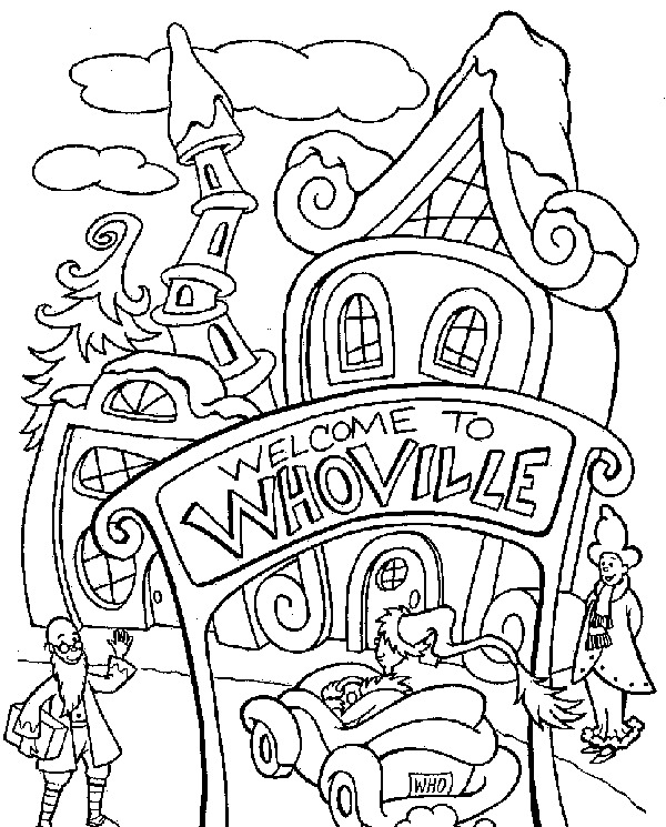 dr. Seuss Grinch Coloring Pages in Christmas