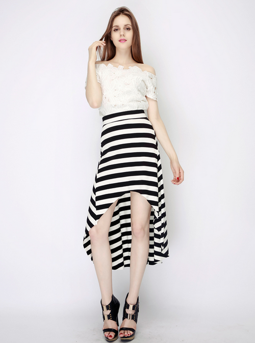 Striped Mullet Maxi Skirt