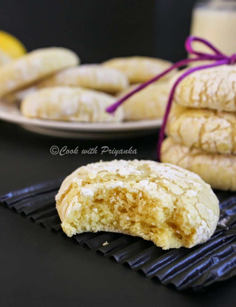 Cook with Priyanka Lemon Crinkle Cookies Eggless