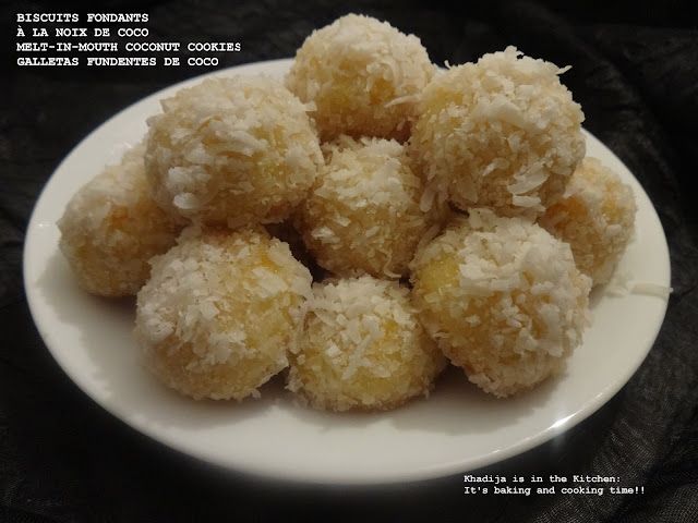 Biscuits Fondants À La Noix De Coco (cuisine Marocaine) / Melt-in-mouth Coconut Cookies (moroccan Cuisine)/ Galletas Fundentes De Coco (cocina Marroquí)
