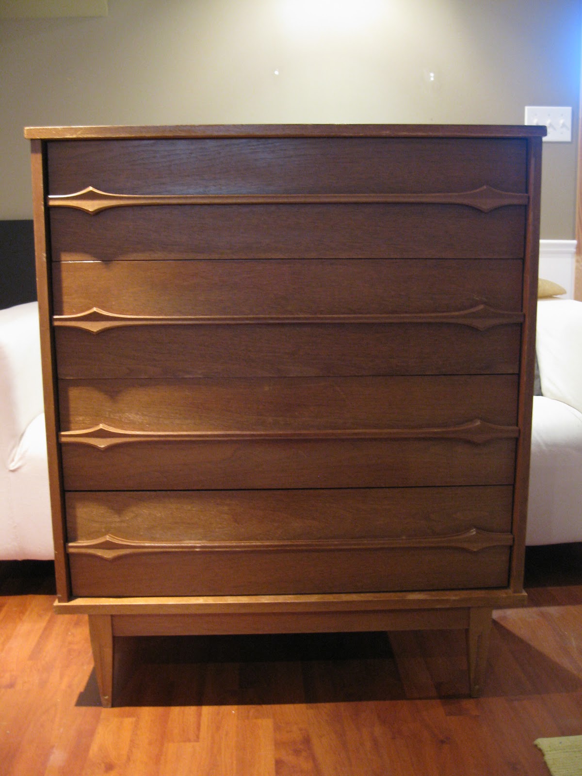 Olive Lace Mid Century Modern Dresser Makeover