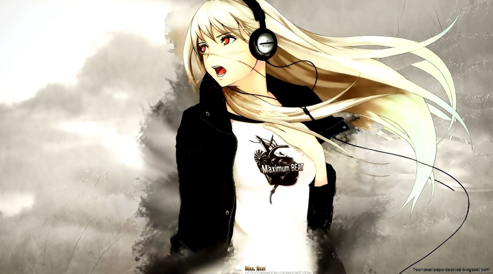 Anime Girl with Headphones Anime Girl with Headphones