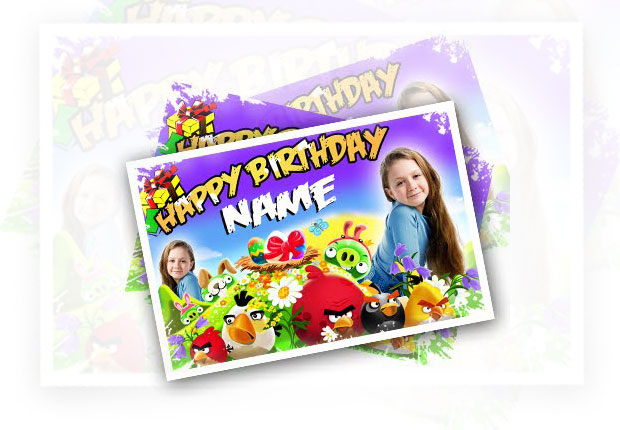 Angry Birds Birthday Template PSD
