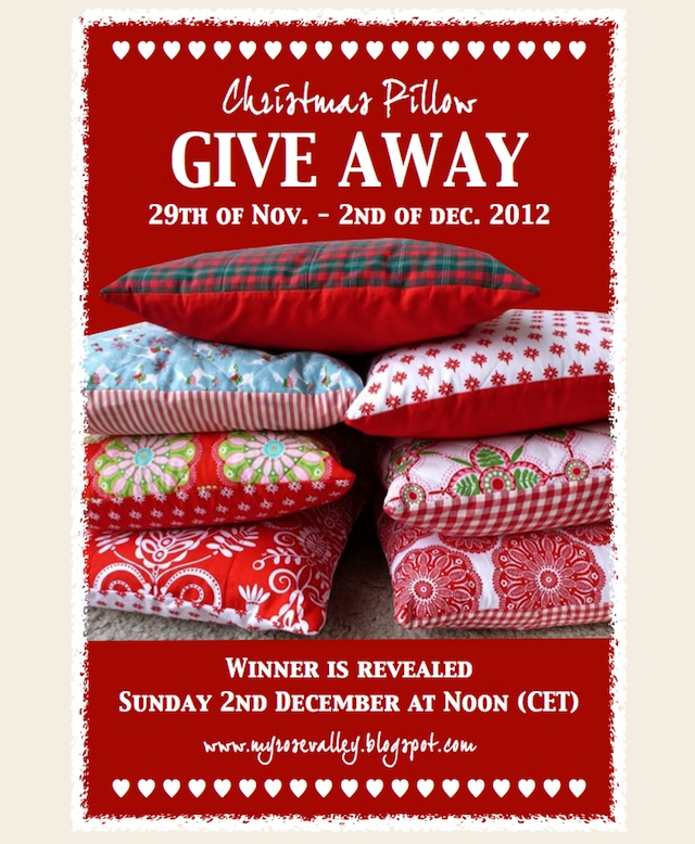 My Rose Valley Christmas Pillow Give Away!