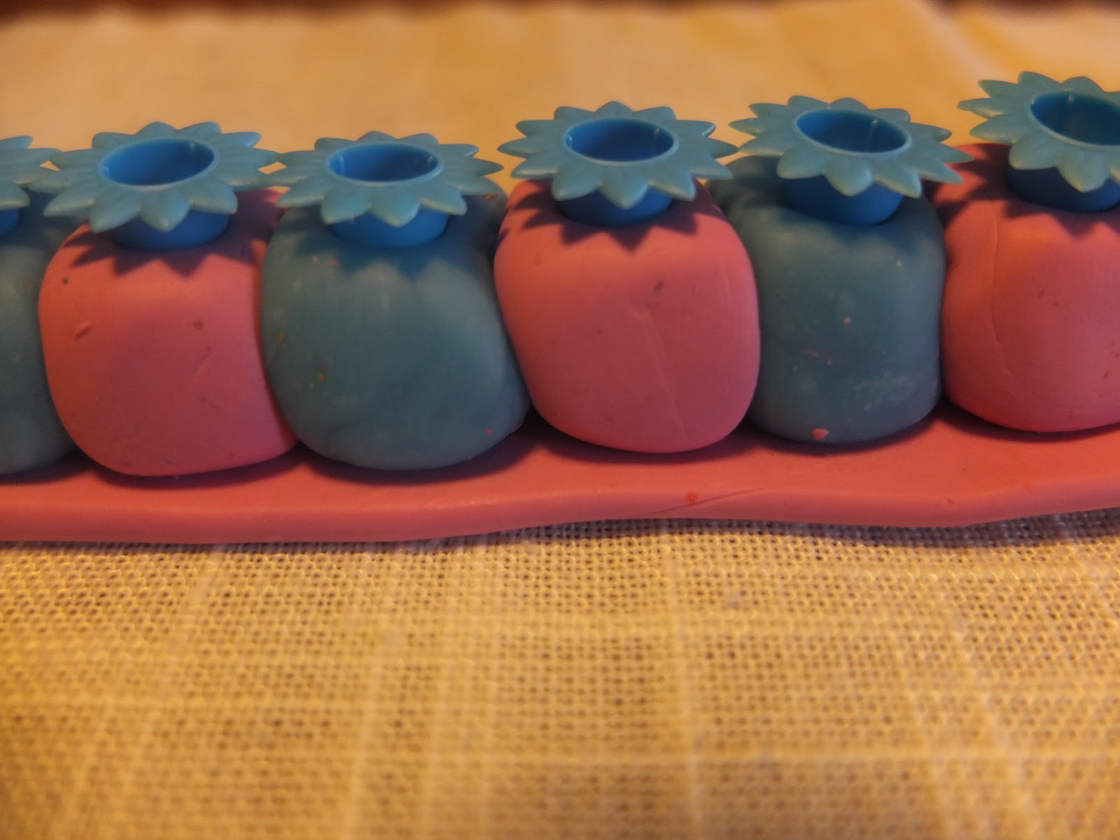 our Jewish little place Channukah polymer clay menorah