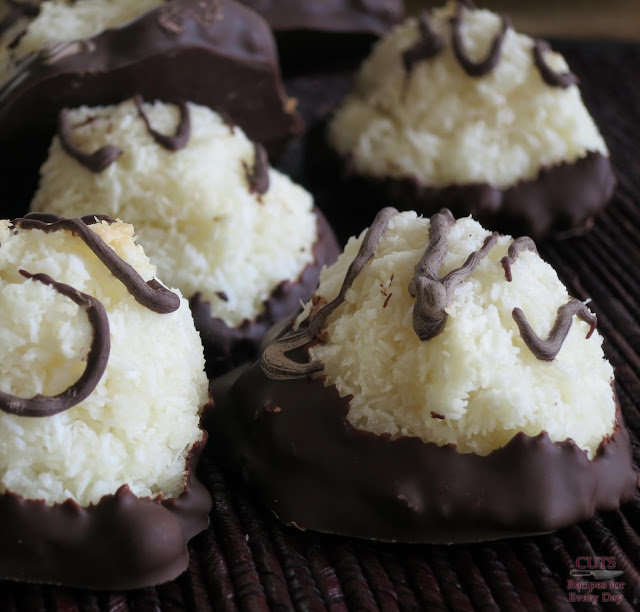 Delicious Chocolate Dipped Coconut Cookies