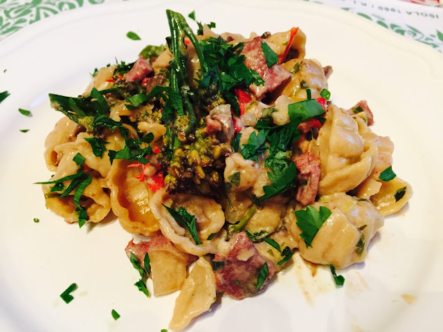 Hot smoked moose meat and shiitake mushroom pasta recipe