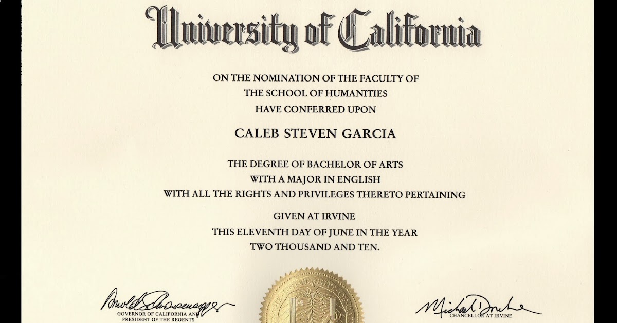 Caleb S. Garcia UCI Diploma