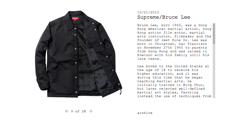 supreme bruce lee jacket