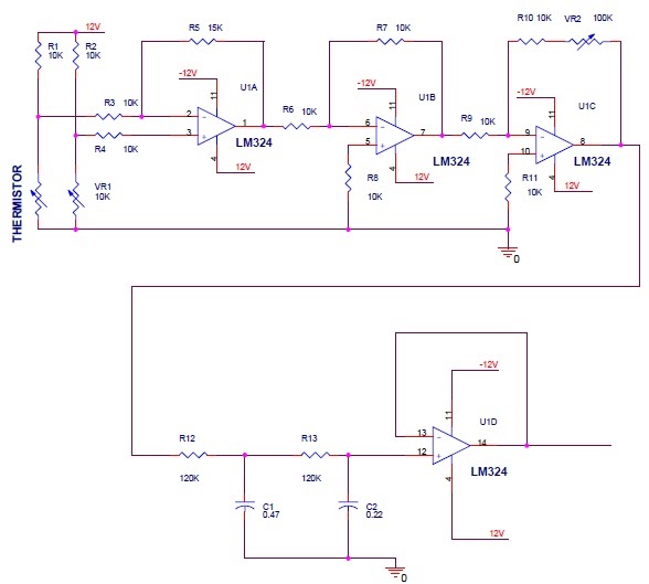 Thermistor With OPAMP Control Circuit