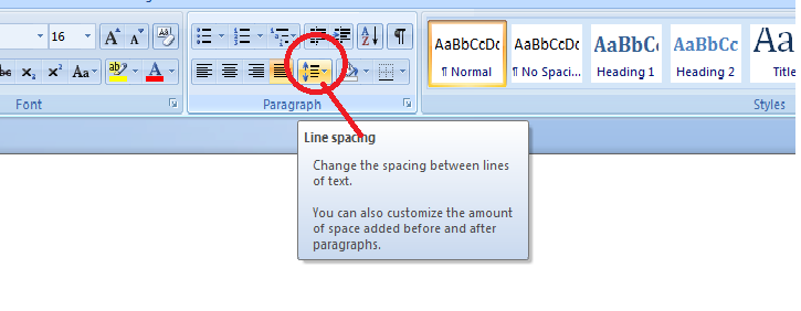 how to double space on microsoft word 2010