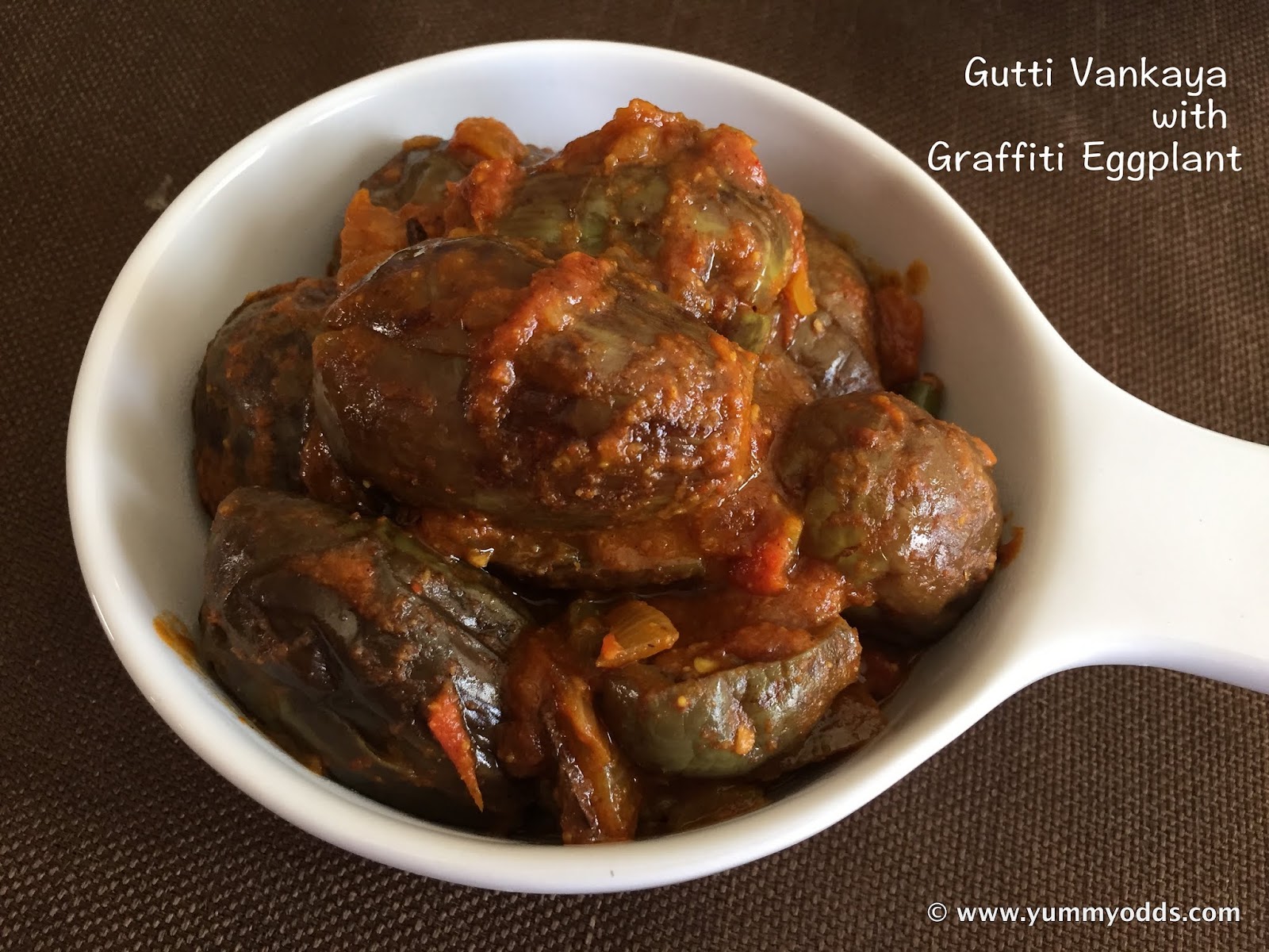 Yum Yum Yum Masala Gutti Vankaya With Graffiti Eggplant